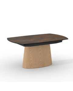 Table céramique KASTOS 160-240x100cm pivotante effet métal rouille mat