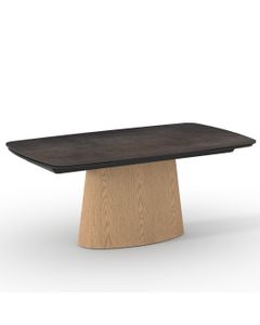 Table céramique KASTOS 180-260x100cm extensible noir mat effet métal