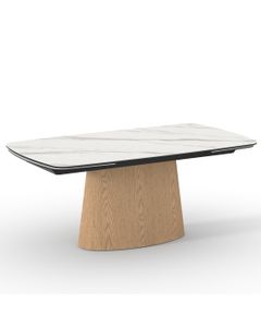 Table céramique KASTOS 180-260x100cm extensible marbre blanc mat