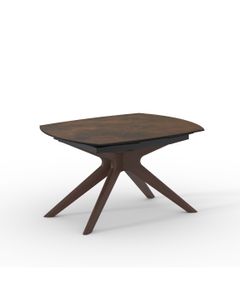 Table céramique KEROS 130-190x100cm pivotante effet métal rouille mat