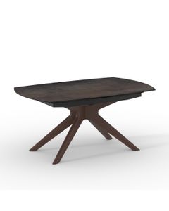 Table céramique KEROS 160-240x100cm pivotante noir mat effet métal