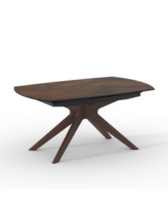 Table céramique KEROS 160-240x100cm pivotante effet métal rouille mat