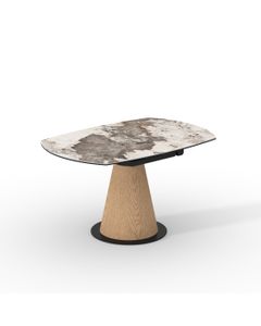 Table céramique LAGOS 135x90 (Diam135)cm pivotante Pandora brillant