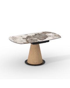 Table céramique LAGOS 150x90 (Diam150)cm pivotante Pandora brillant