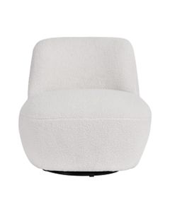 Fauteuil pivotant en bouclette épaisse écru