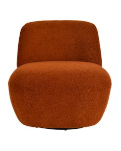 Fauteuil pivotant en bouclette épaisse terracotta