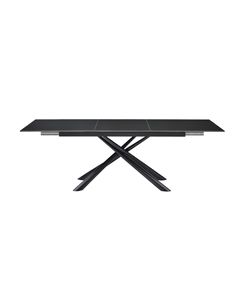 Table repas en céramique noir 160 cm avec allonge