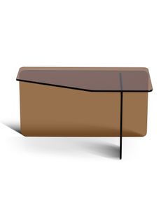 Table basse 70 cm en verre trempé marron