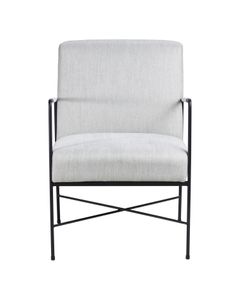 Fauteuil chevron gris pieds métal