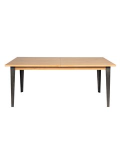 Table repas 180cm en placage chêne avec allonge intégrée 50