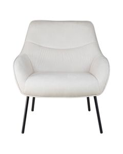 Fauteuil velours côtelé beige