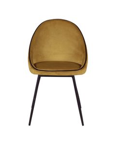 Chaise de repas velours ocre