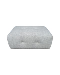 Pouf tissu bouclette gris clair