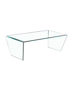 Table basse 120 cm en verre trempé transparent