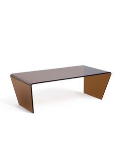 Table basse 120 cm en verre trempé marron