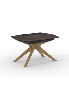Table céramique NAXOS 130-190x100cm pivotante noir mat effet métal