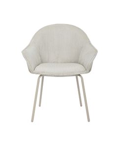 Chaise accoudoirs velours côtelé à grosses côtes gris clair NOMA