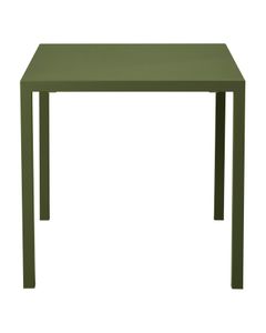 Table repas carré outdoor 80cm métal vert foncé