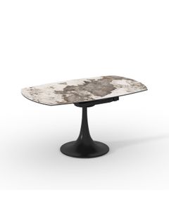 Table céramique RHODE 150x90 (Diam150)cm pivotante Pandora brillant