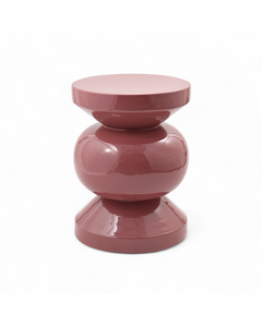 Bout de canapé rond émail framboise