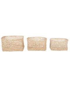 3 Paniers tressage Abaca