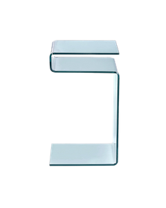 Table basse ou bout de canapé en verre trempé transparent