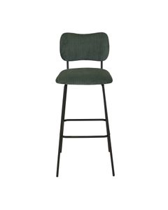 Chaise de bar velours côtelé vert foncé