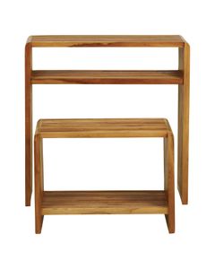 Consoles gigognes teck recyclé 74cm - Set de 2
