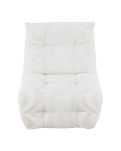 Fauteuil relax velours côtelé blanc