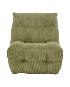 Fauteuil relax velours côtelé vert