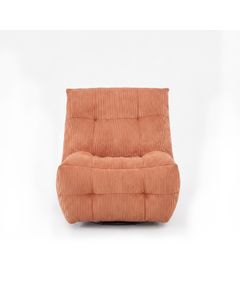 Fauteuil relax velours côtelé orange