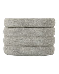 Banc coffre tissu chenillé beige