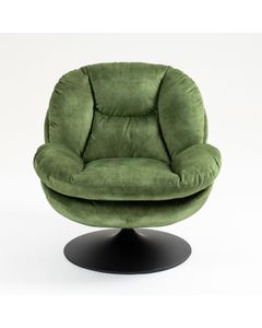 Fauteuil pivotant en velours vert