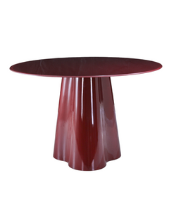 Table repas D120 en verre rouge brillant