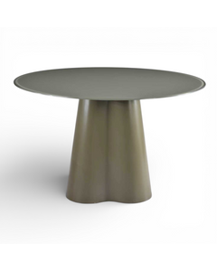 Table repas D120 en verre vert mat