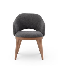 Chaise repas tissu gris fonce