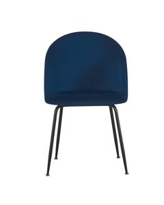 Chaise repas velours bleu marine