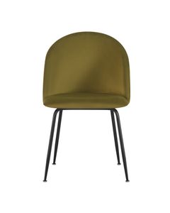 Chaise repas velours vert olive