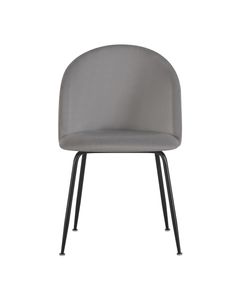 Chaise repas velours gris clair