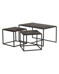 Tables basses gigognes teck recyclé - Set de 3