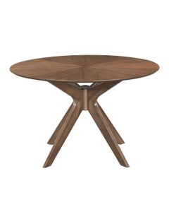 Table repas ronde 120 cm placage noyer